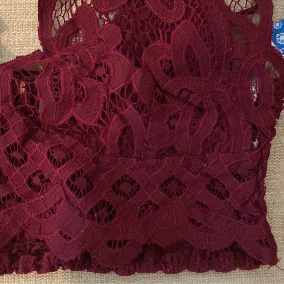 NEW Intimately Free People Dark Red Lace Bralette NWT Size Large - Picture 4 of 8